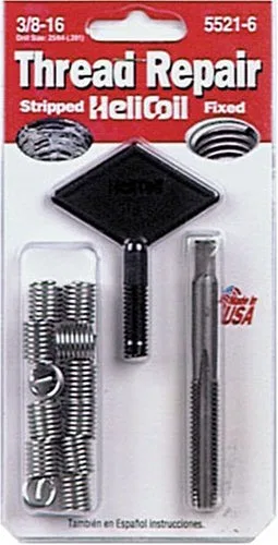 5521-6 – SW ANDERSON Thread Repair Kit, Universal 3/8 Inch-16 Thread Size With 12 Heli-Coil Inserts/ Installation Too...